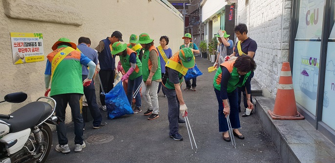 일도1동자율방재단 환경기초질서지키기 홍보 캠페인 등 전개 첨부이미지