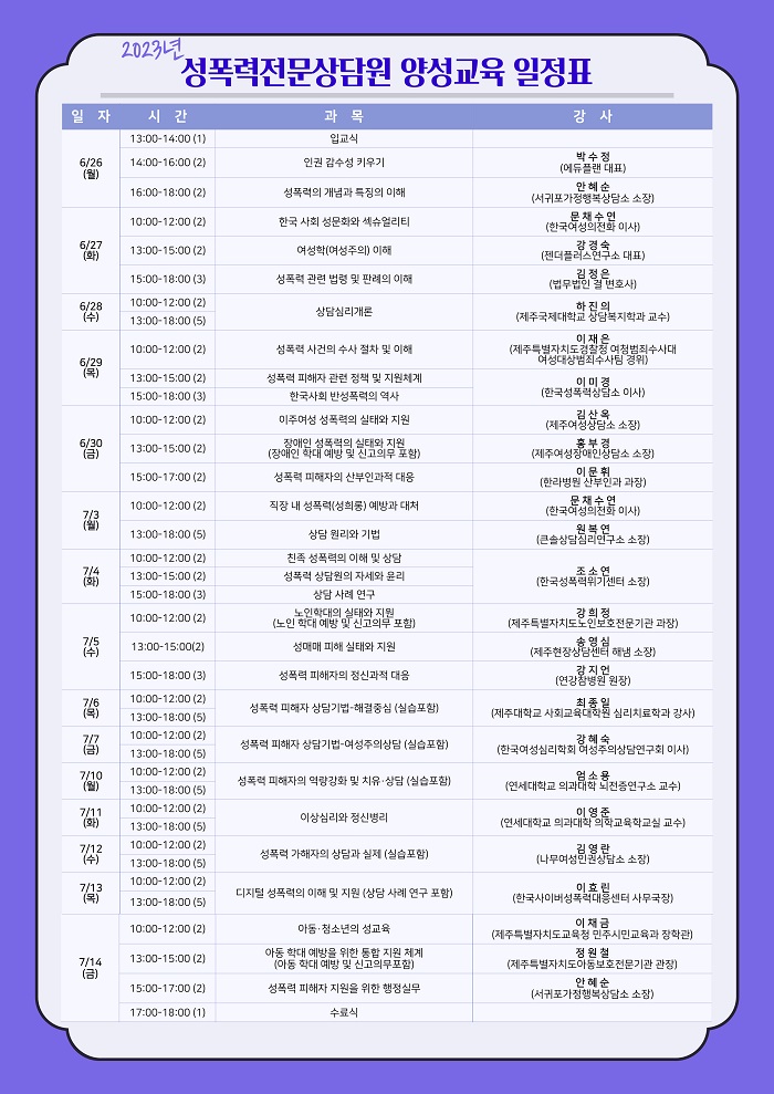 2023년 성폭력전문상담원양성교육 교육생 모집 첨부이미지