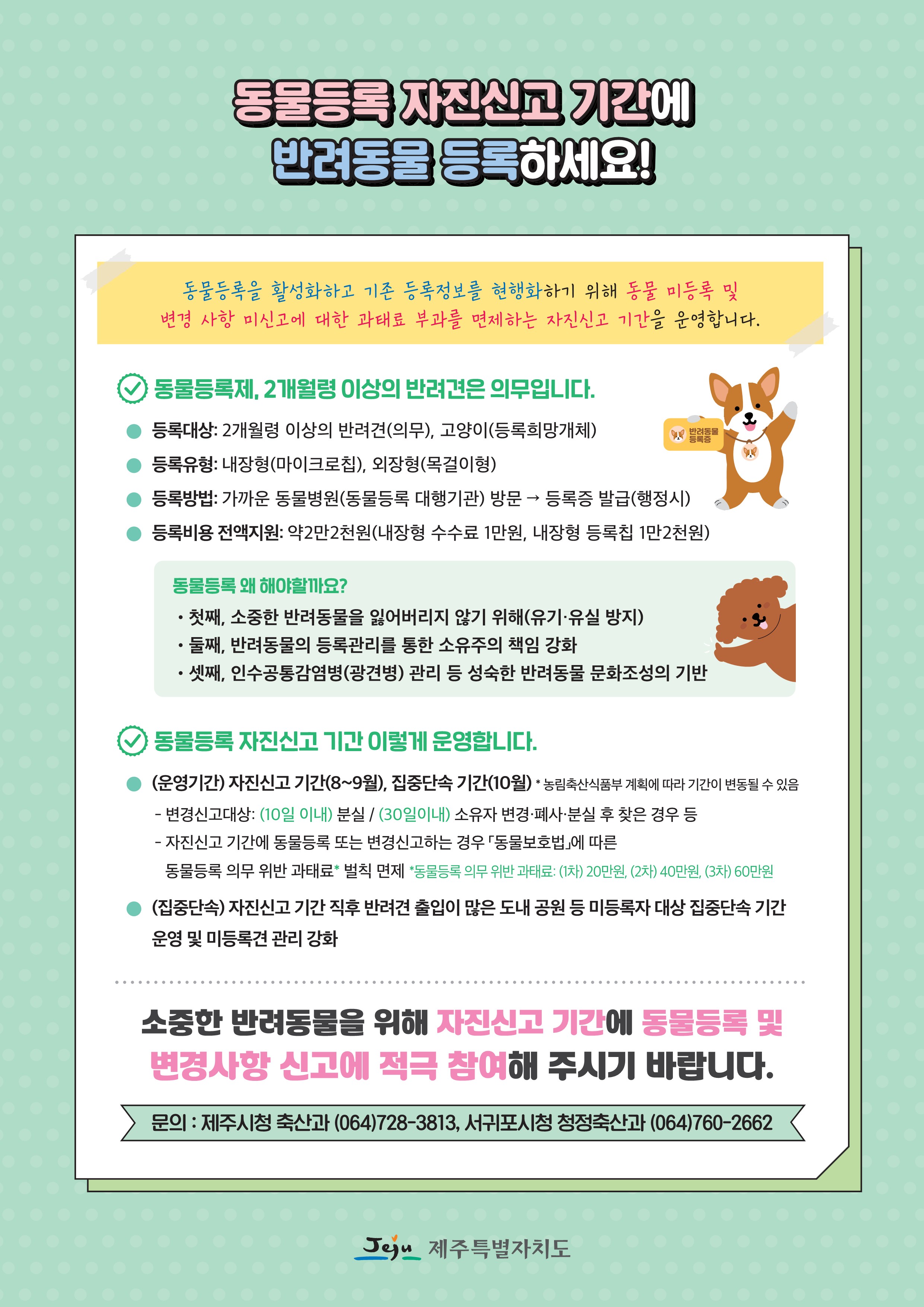 2023년 동물등록 자신신고기간 운영에 따른 홍보 알림 첨부이미지