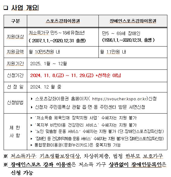 2025 스포츠강좌이용권(장애인포함) 사업 안내 첨부이미지