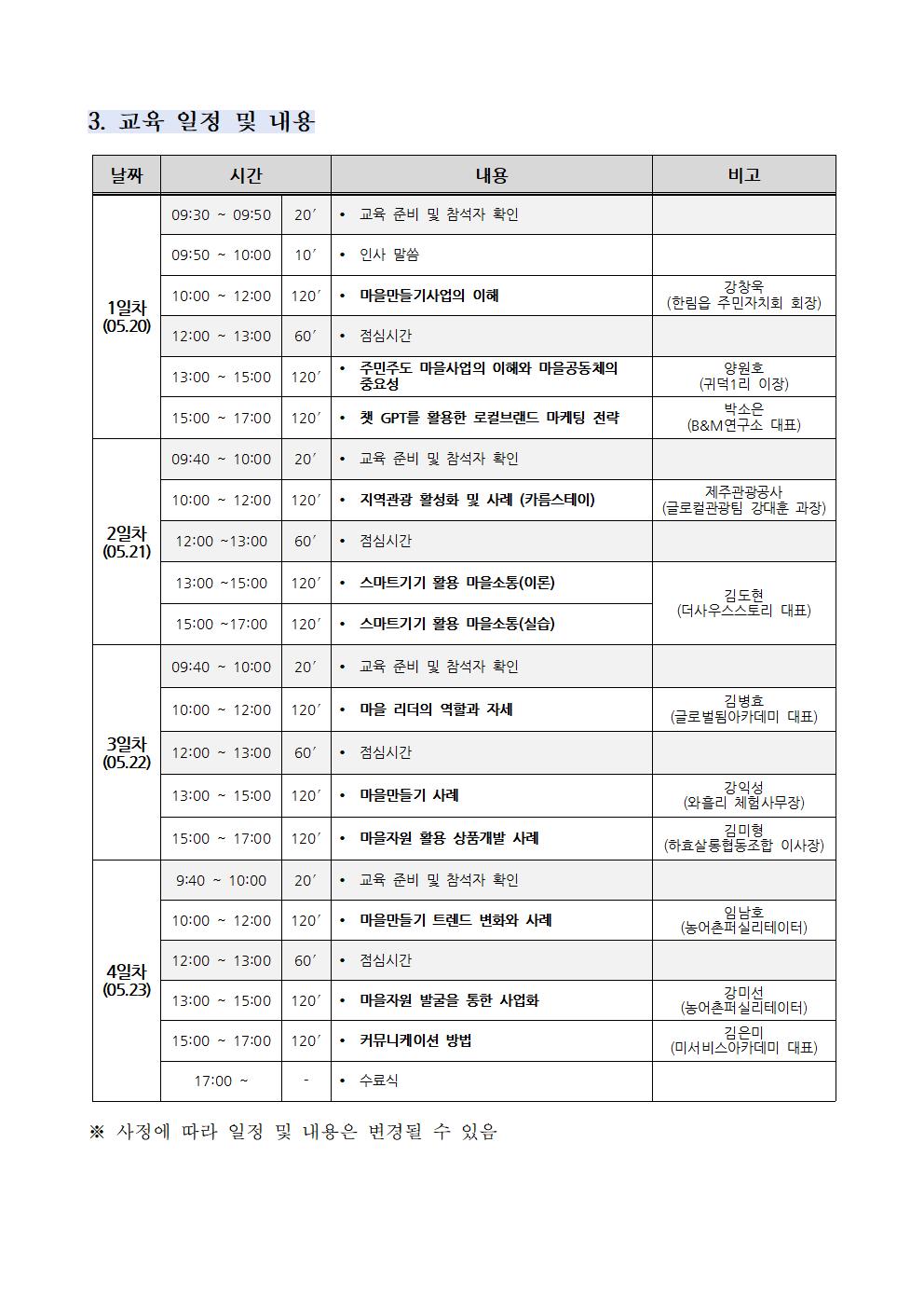 2025년 마을만들기 아카데미 기본과정 교육생 모집 안내 첨부이미지