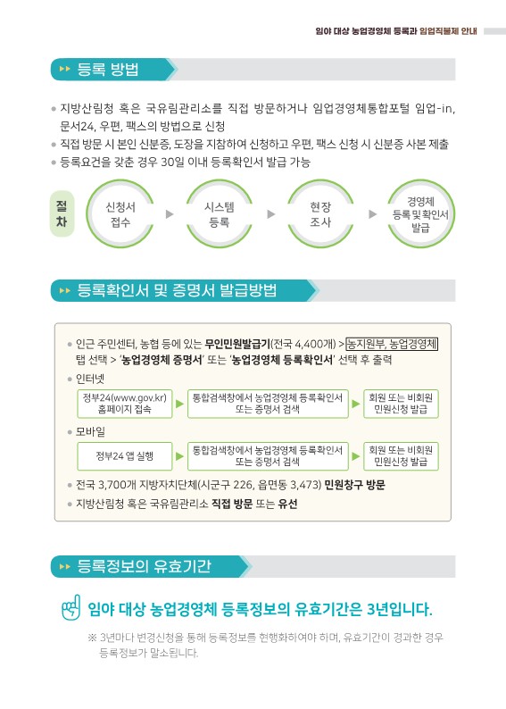 임업 경영체 등록 안내 첨부이미지