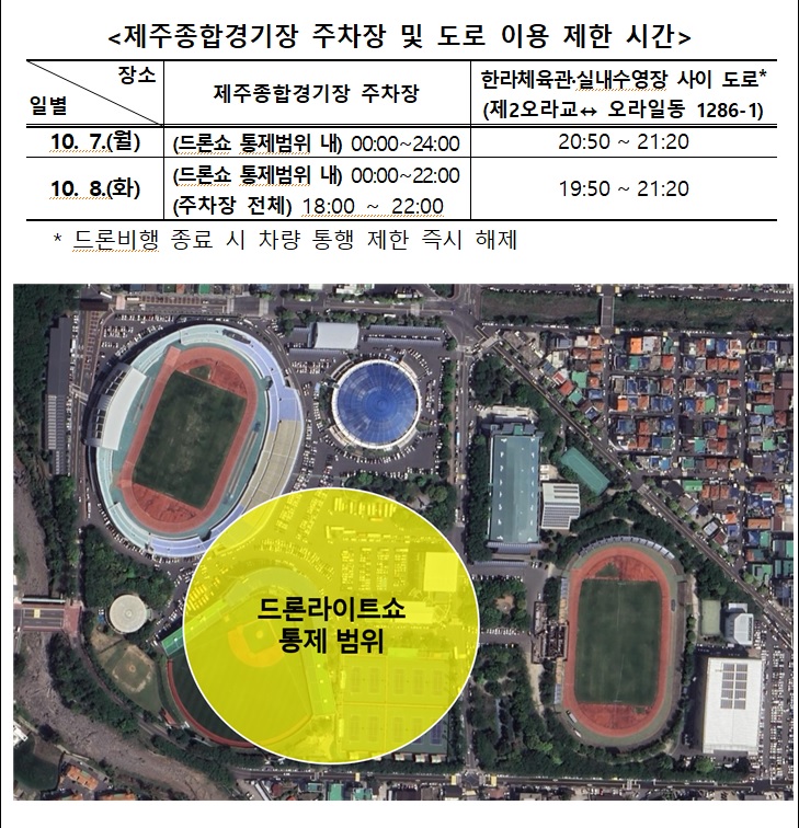 제주종합경기장 부설주차장 진입통제 안내(10.7.~10.8.) 첨부이미지