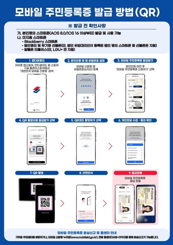 모바일 주민등록증 발급 안내 홍보 첨부이미지