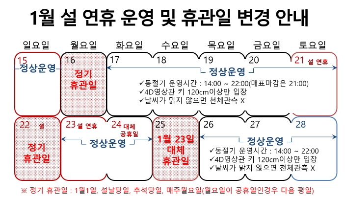 1월 휴관 안내